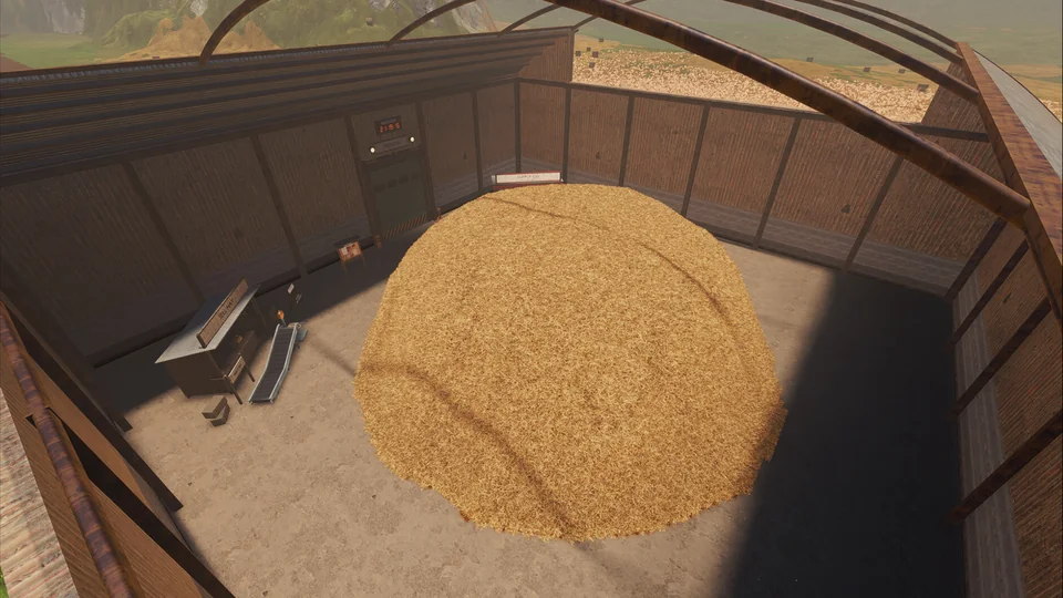 Overview of warehouse factory floor with conveyor belts